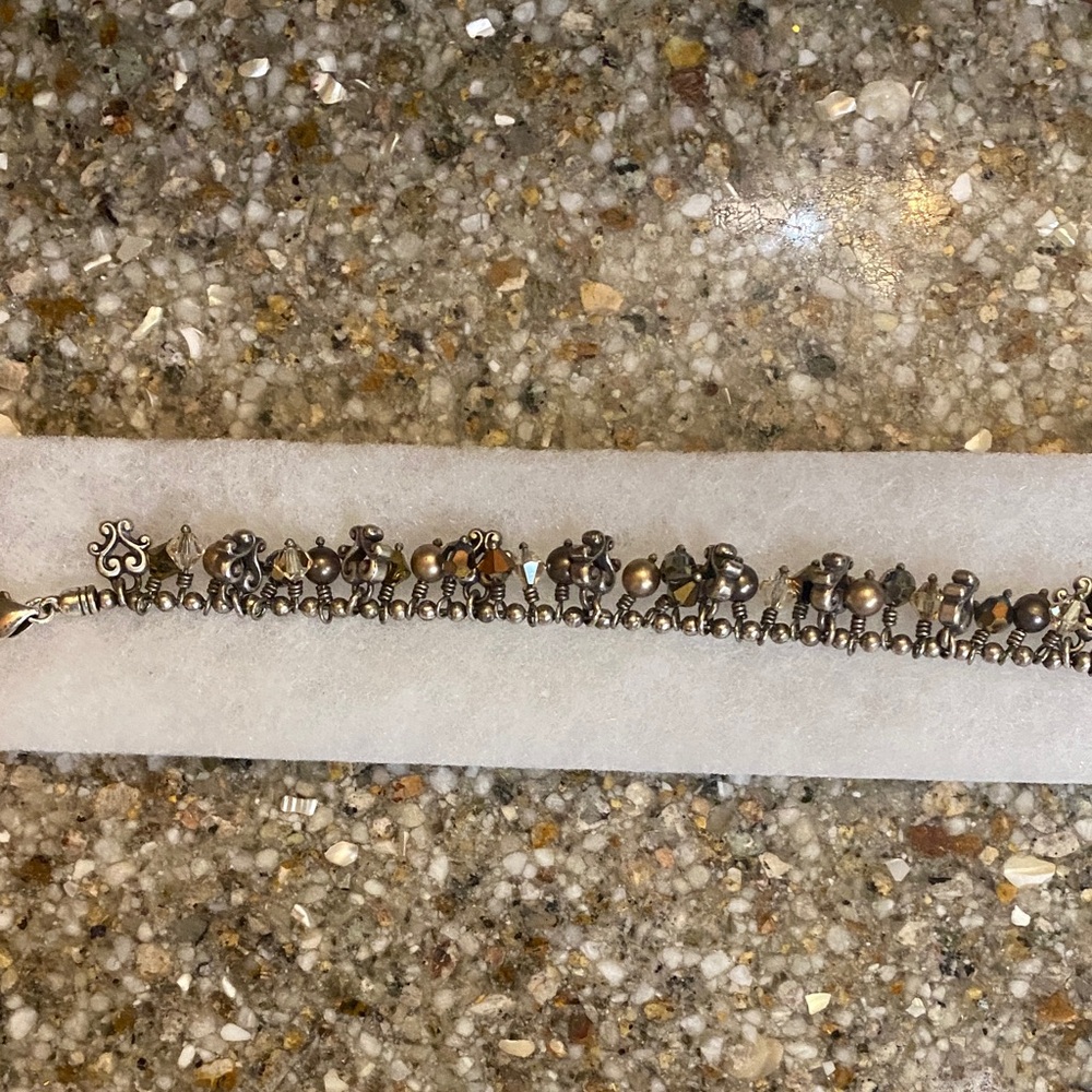 Brighton Silver-Tone Clustered Bead Bracelet with Warm Accents
